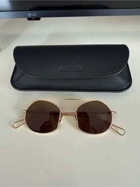 Ahlem Gold Frame Brown Lens Sunglasses